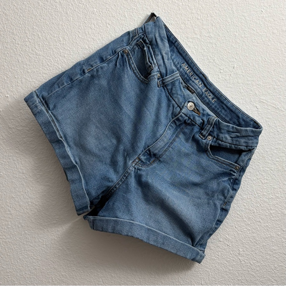 American Eagle AE Curvy Mom Shorts High Rise Stretch Denim size 8